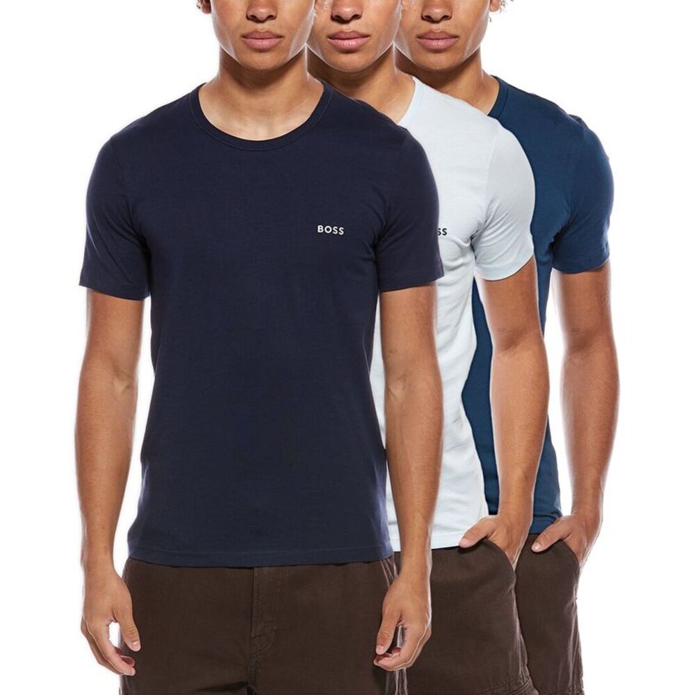Hugo Boss Mens  3P Classic T-Shirt, Blue